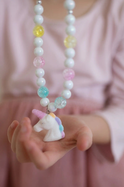 White Unicorn Necklace & Bracelet Set - Lemon And Lavender Toronto