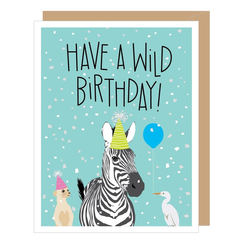Wild Birthday Zebra Birthday Card - Lemon And Lavender Toronto