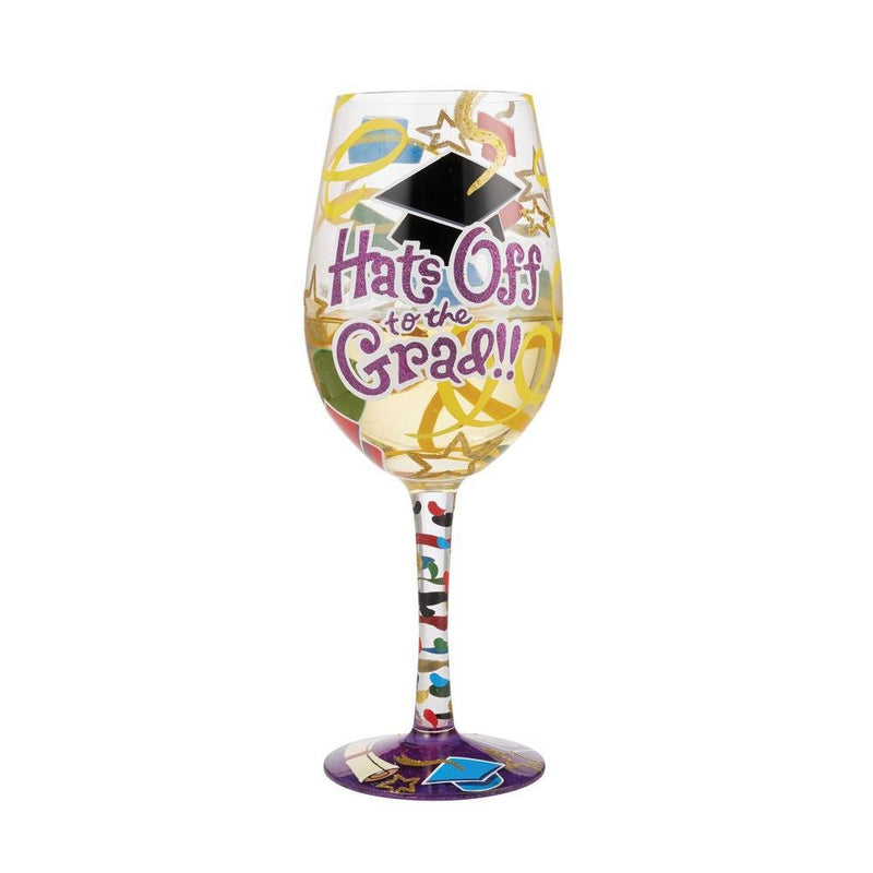Wine Glass Hats off to Grad - Lemon And Lavender Toronto