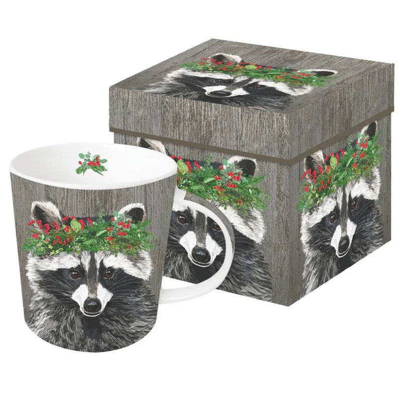 Winter Berry Raccoon Gift-boxed Mug - Lemon And Lavender Toronto