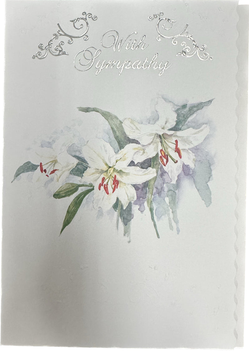 With Sympathy Lily Card - Lemon And Lavender Toronto