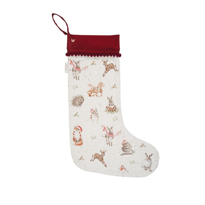 Woodlanders Motif Christmas Stocking - Lemon And Lavender Toronto