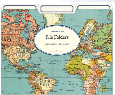 World Map File Folders - Lemon And Lavender Toronto