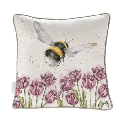 Wrendale Designs 'Flight of the Bumblebee' Decorative Cushion - Lemon And Lavender Toronto