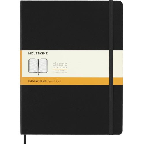 XL Black Hard Cover Ruled Notebook - Lemon And Lavender Toronto