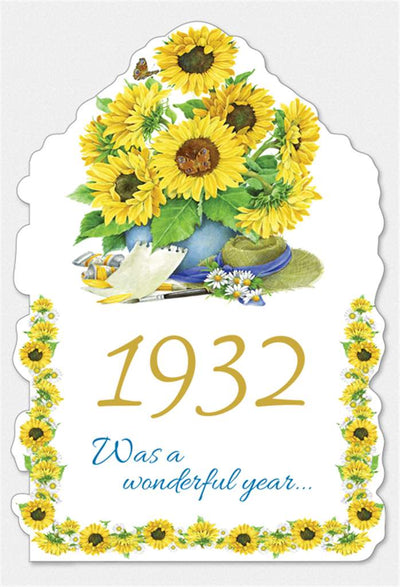 Year of Birth Card - 1932 - Lemon And Lavender Toronto