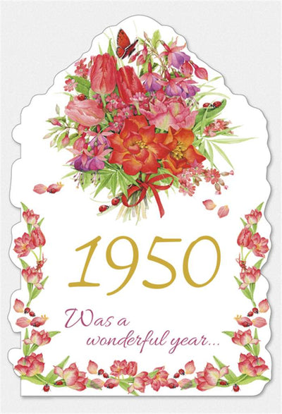 Year of Birth Card - 1950 - Lemon And Lavender Toronto
