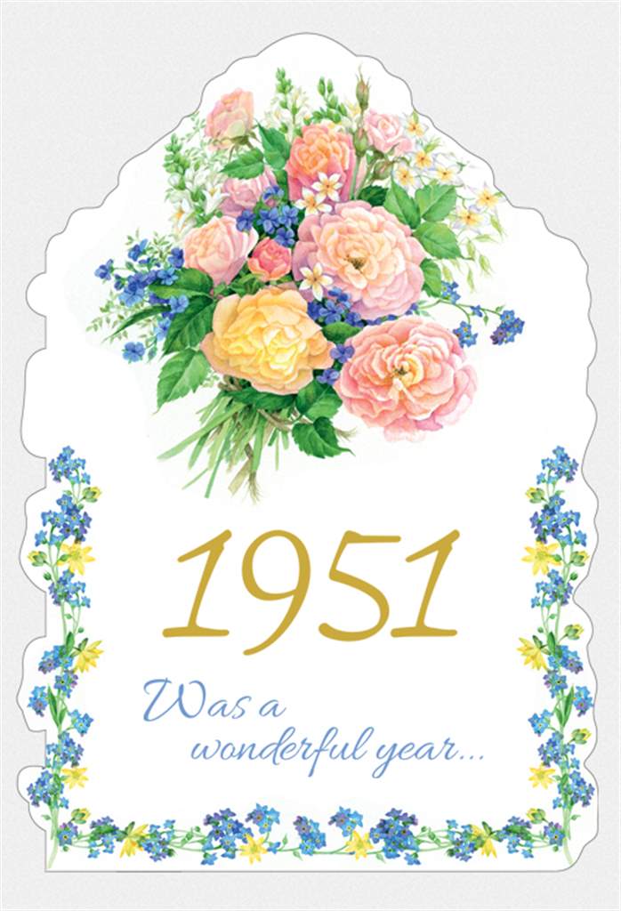 Year of Birth Card - 1951 - Lemon And Lavender Toronto
