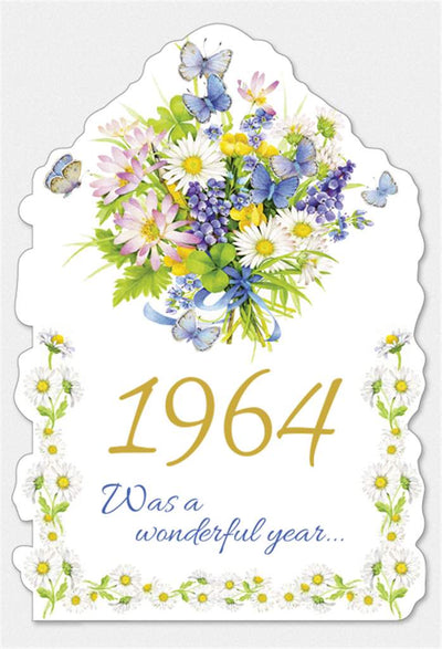 Year of Birth Card - 1964 - Lemon And Lavender Toronto