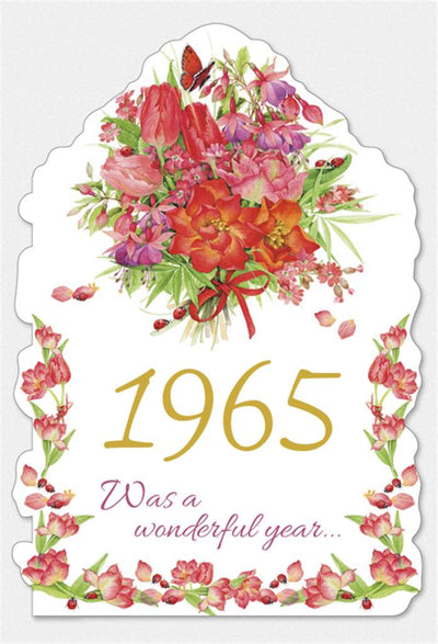 Year of Birth Card - 1965 - Lemon And Lavender Toronto