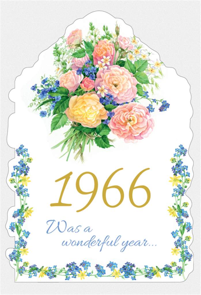 Year of Birth Card - 1966 - Lemon And Lavender Toronto