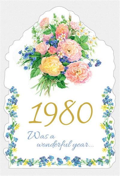 Year of Birth Card - 1980 - Lemon And Lavender Toronto