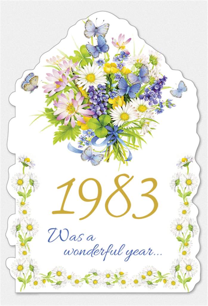 Year of Birth Card - 1983 - Lemon And Lavender Toronto