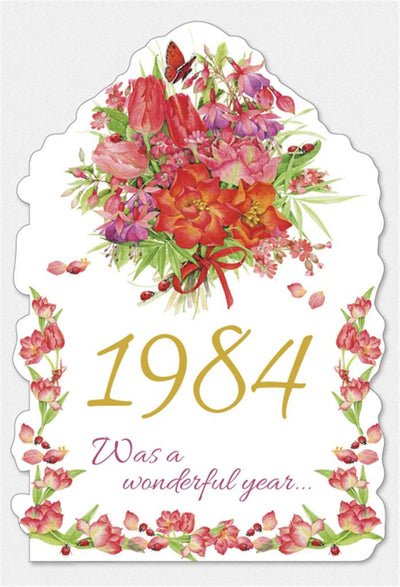 Year of Birth Card - 1984 - Lemon And Lavender Toronto