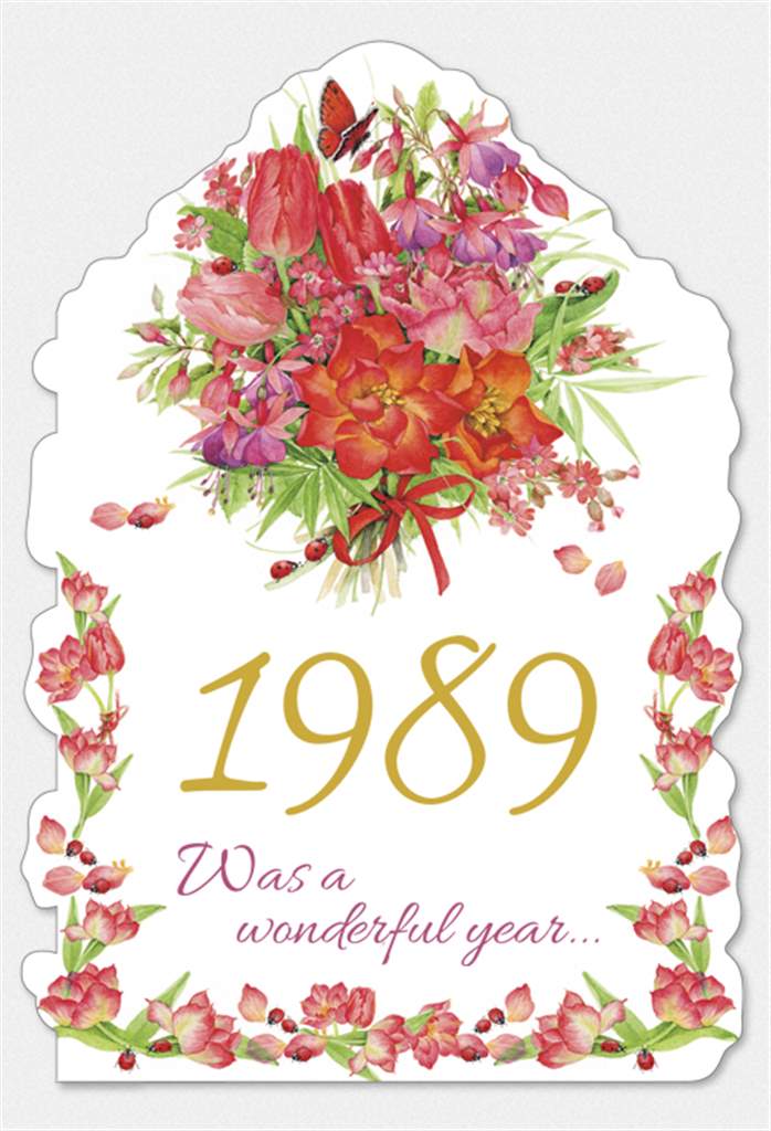 Year of Birth Card - 1989 - Lemon And Lavender Toronto
