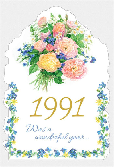 Year of Birth Card - 1991 - Lemon And Lavender Toronto