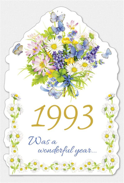 Year of Birth Card - 1993 - Lemon And Lavender Toronto