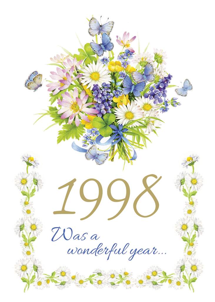 Year of Birth Card - 1998 - Lemon And Lavender Toronto