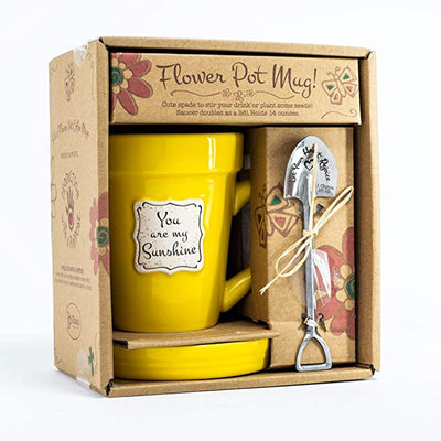 Yellow Flower Pot Mug - "Hello Sunshine" ☀️ - Lemon And Lavender Toronto