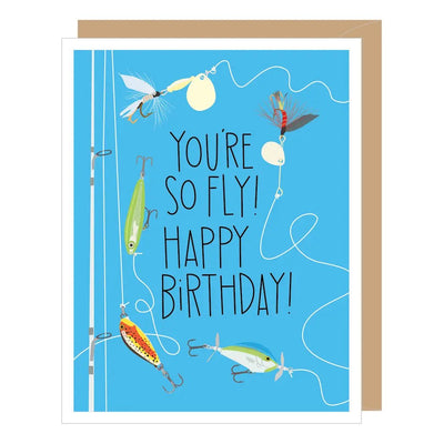 You're So Fly Fishing Lure Birthday Card - Lemon And Lavender Toronto