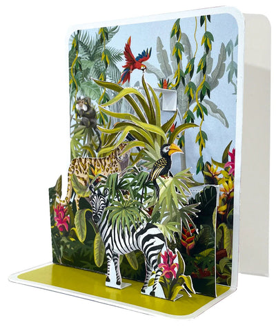 Zebra & Jungle Pop-up Small 3D Card - Lemon And Lavender Toronto